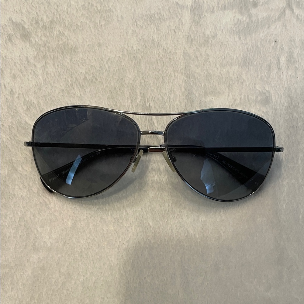 COACH Hardware Black Aviator Sun Glasses OS UNISEX
